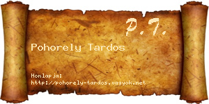 Pohorely Tardos névjegykártya